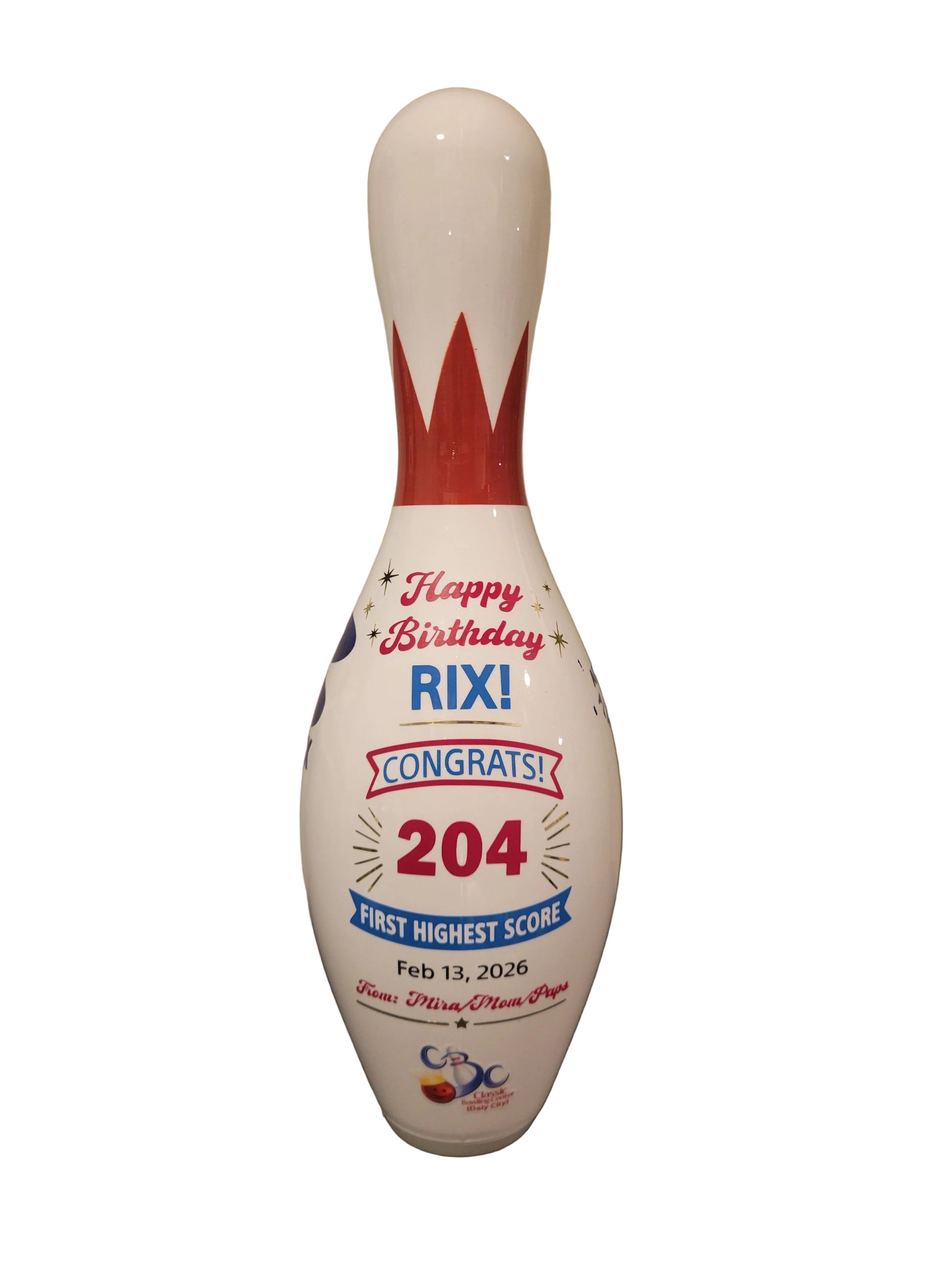 Happy birthday bowling pin