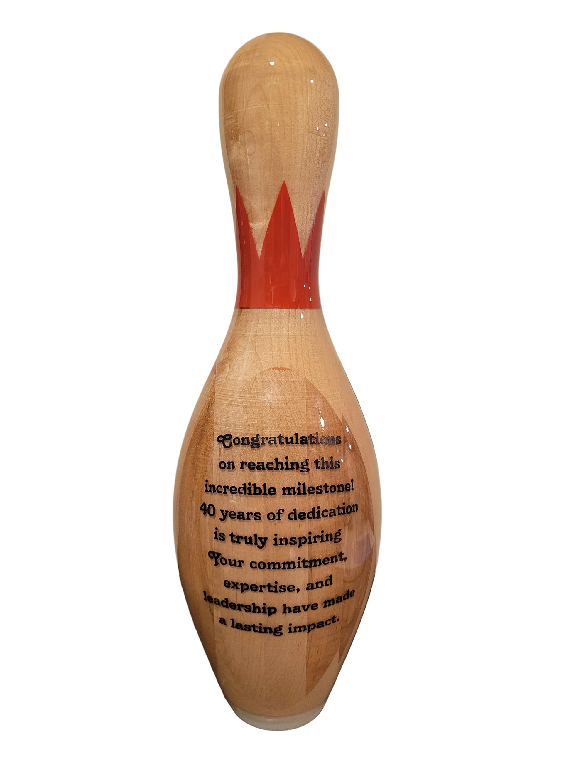 Congratulations bowling pin