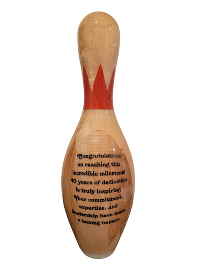 Congratulations bowling pin