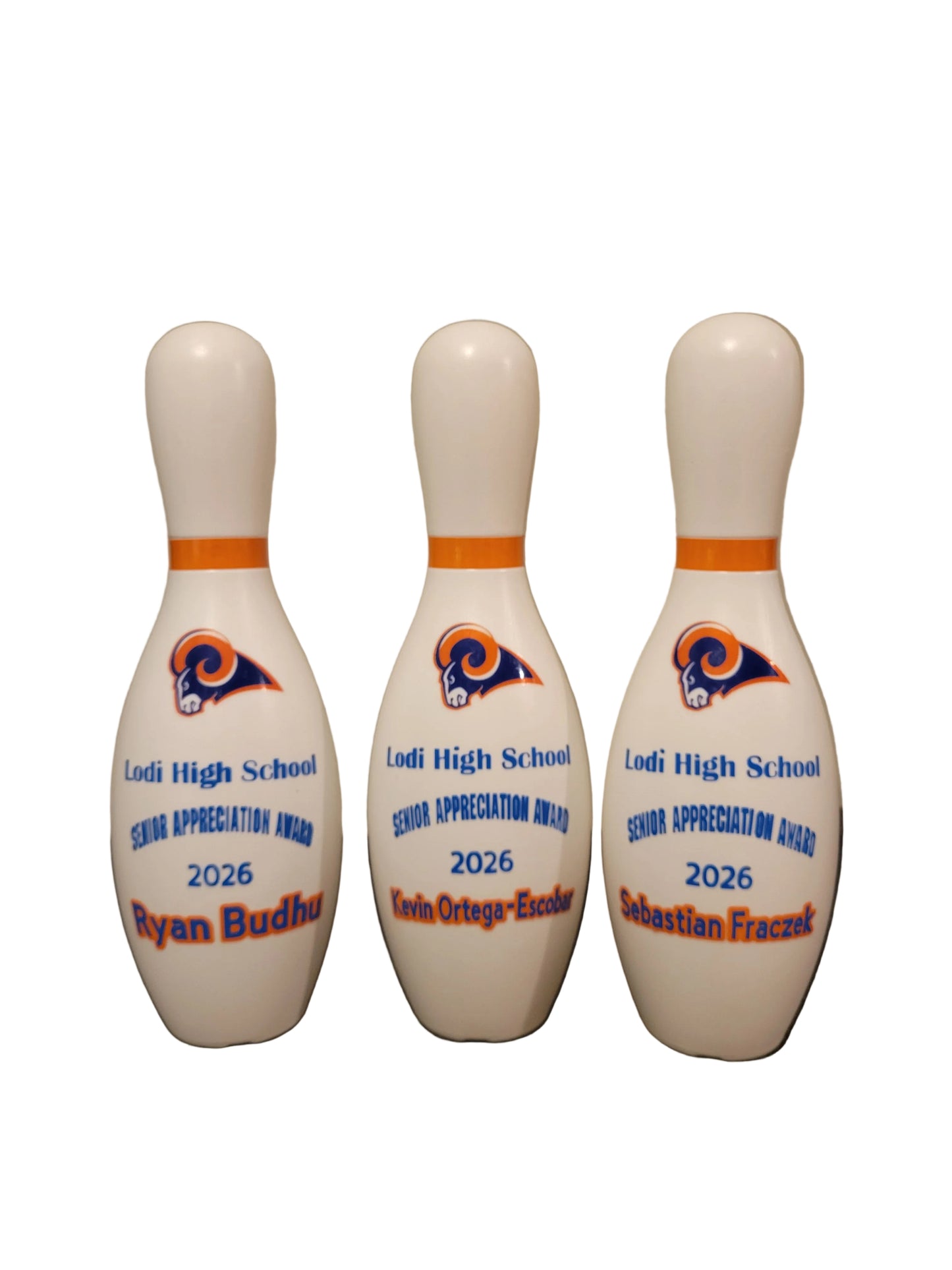Custom bowling pin for High School bowling team