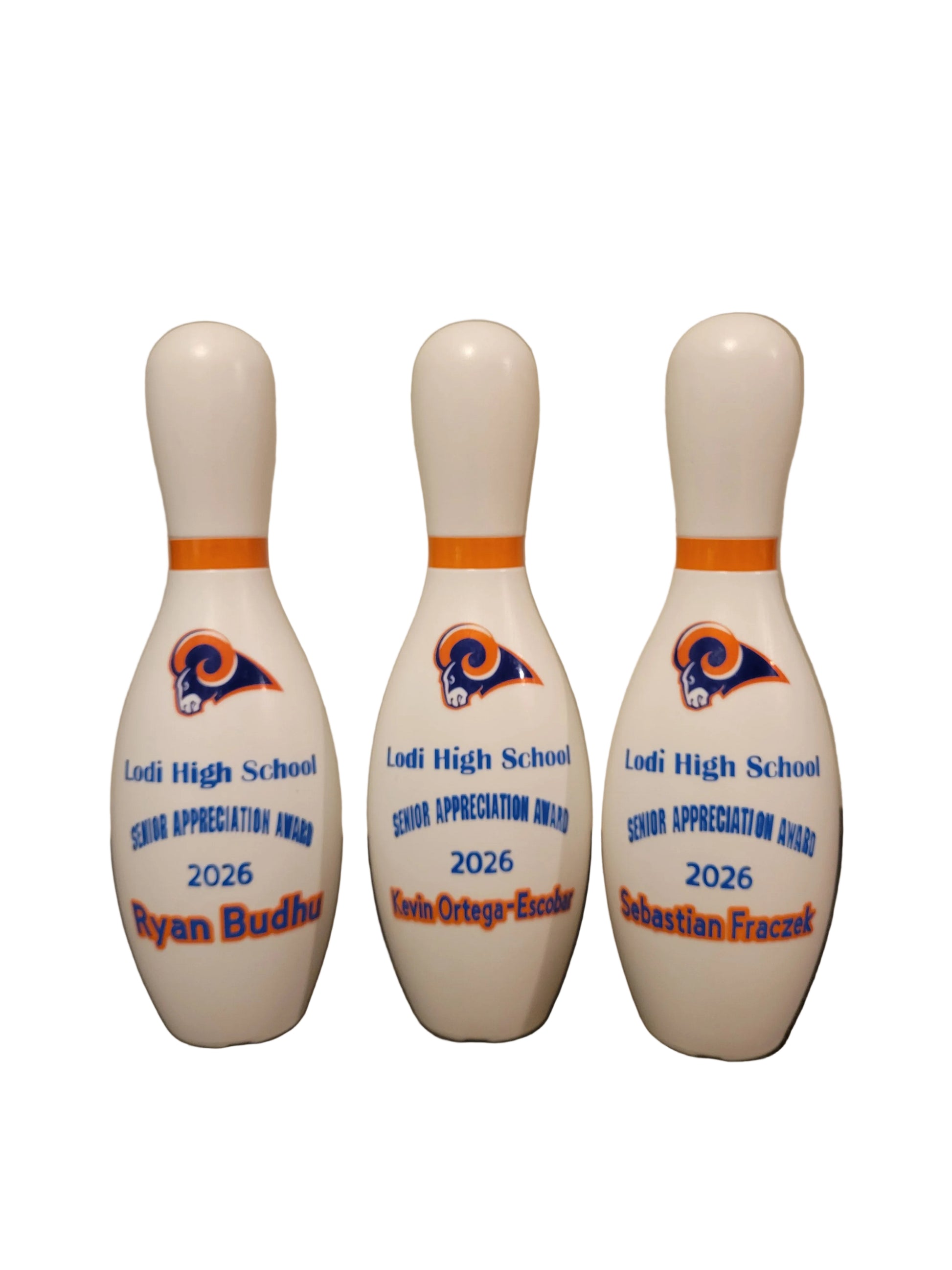 Custom bowling pin for High School bowling team