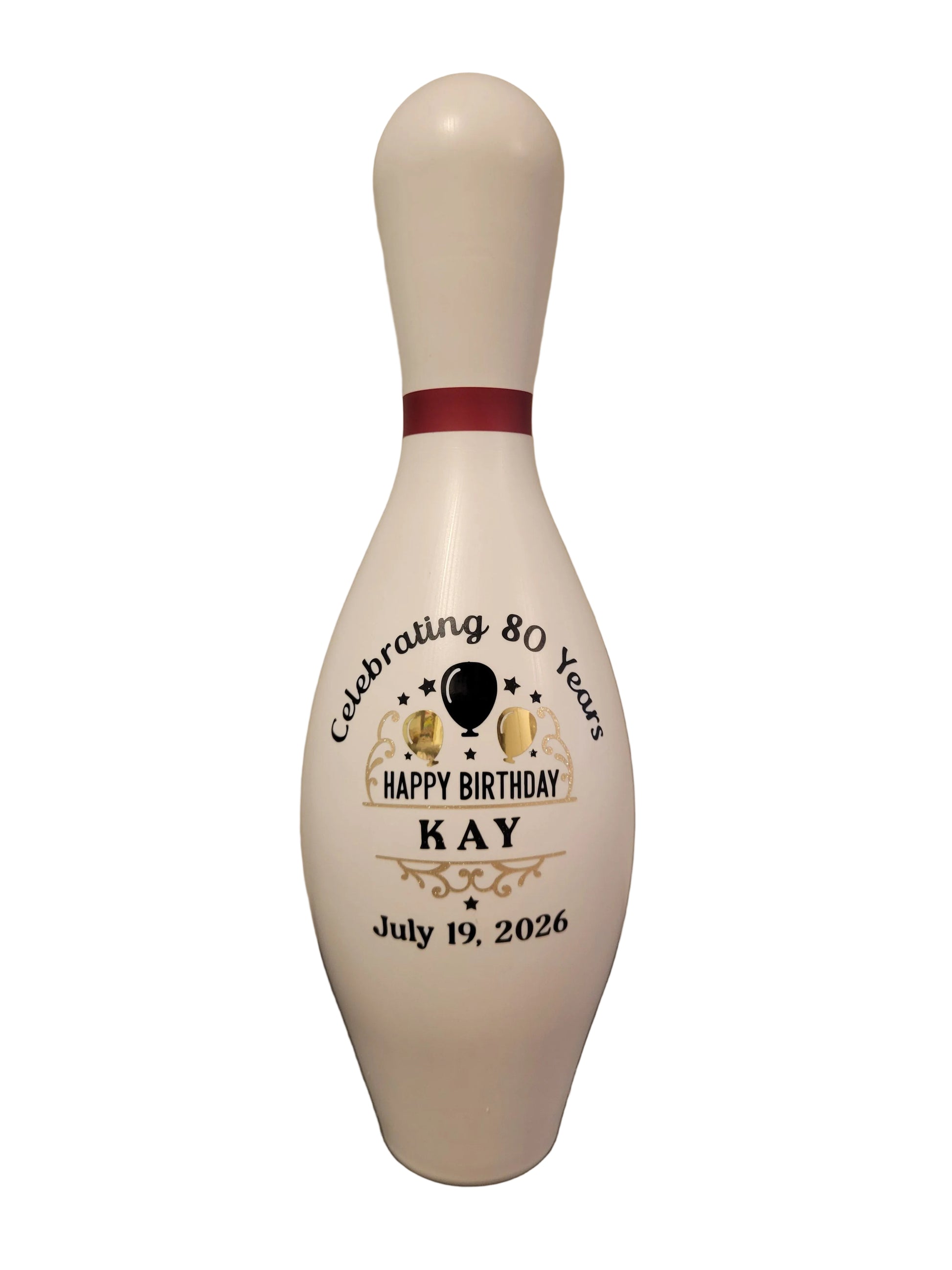80th birthday bowling pin